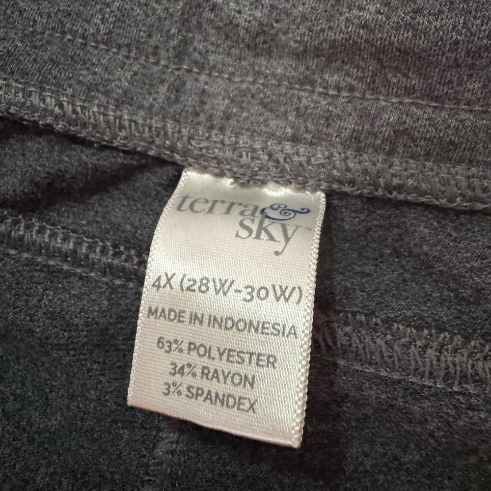 Terra & Sky Charcoal Gray Plus Size 4X Bottoms
